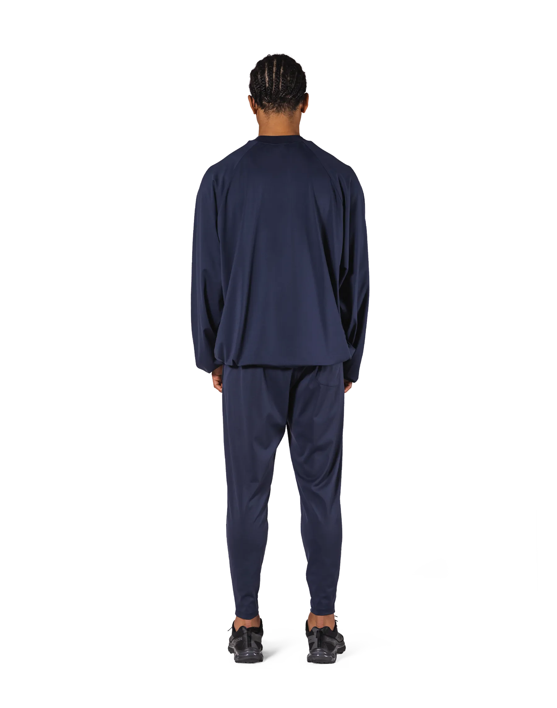 2Way Stretch Relaxed Pullover Tops - Navy