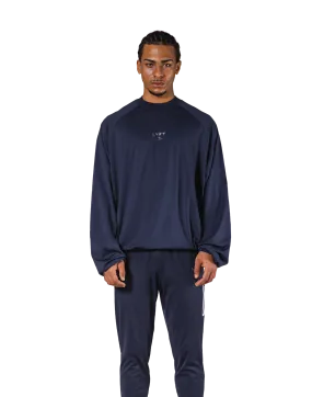 2Way Stretch Relaxed Pullover Tops - Navy