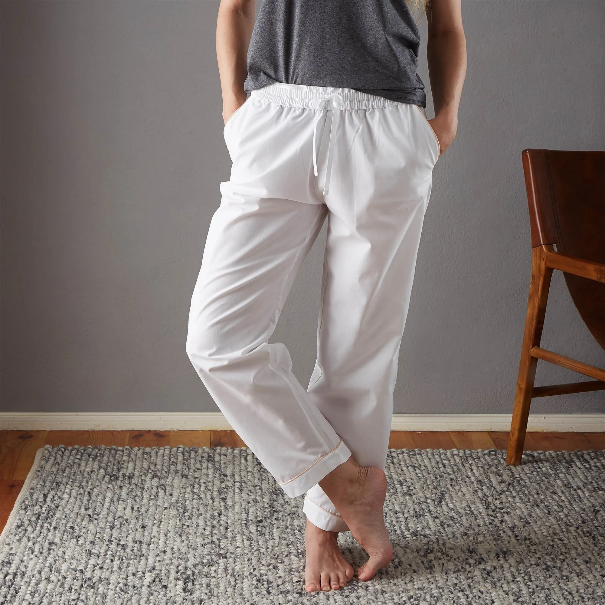 Alva Pyjama Bottoms [White/Light pink]