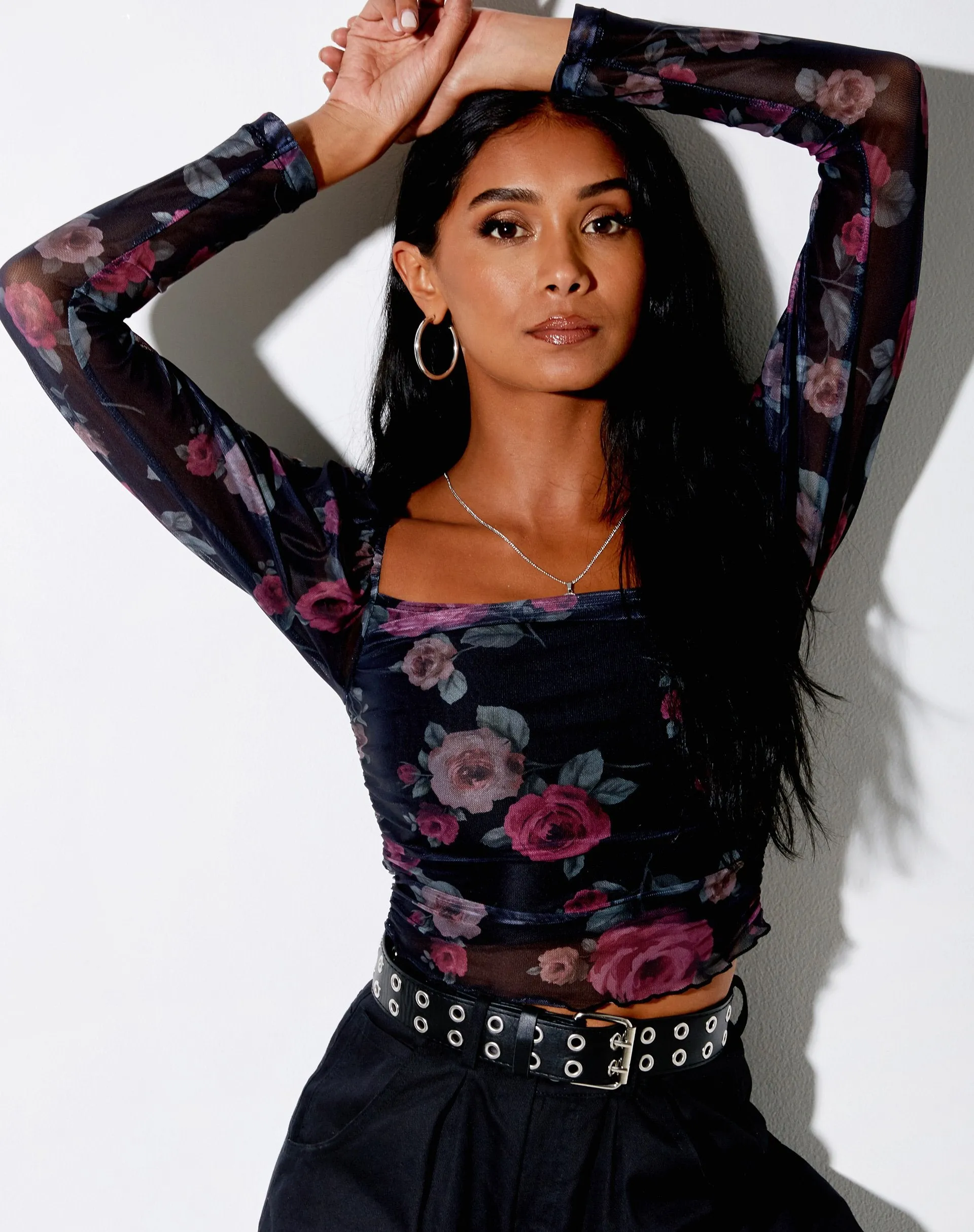 Amara Crop Top in Gothic Rose