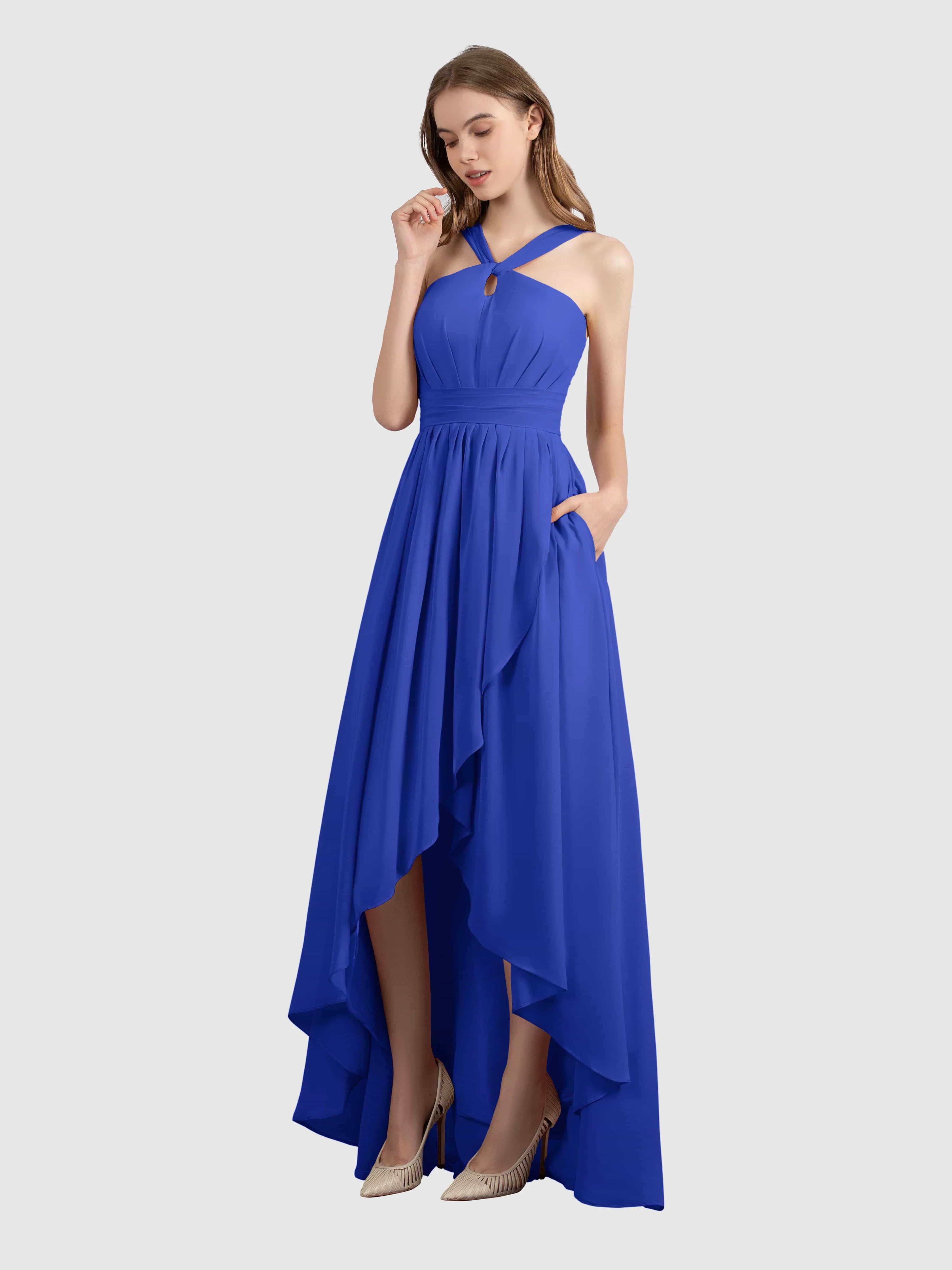 Avabelle Stylish Halter Sleeveless Bridesmaid Dresses