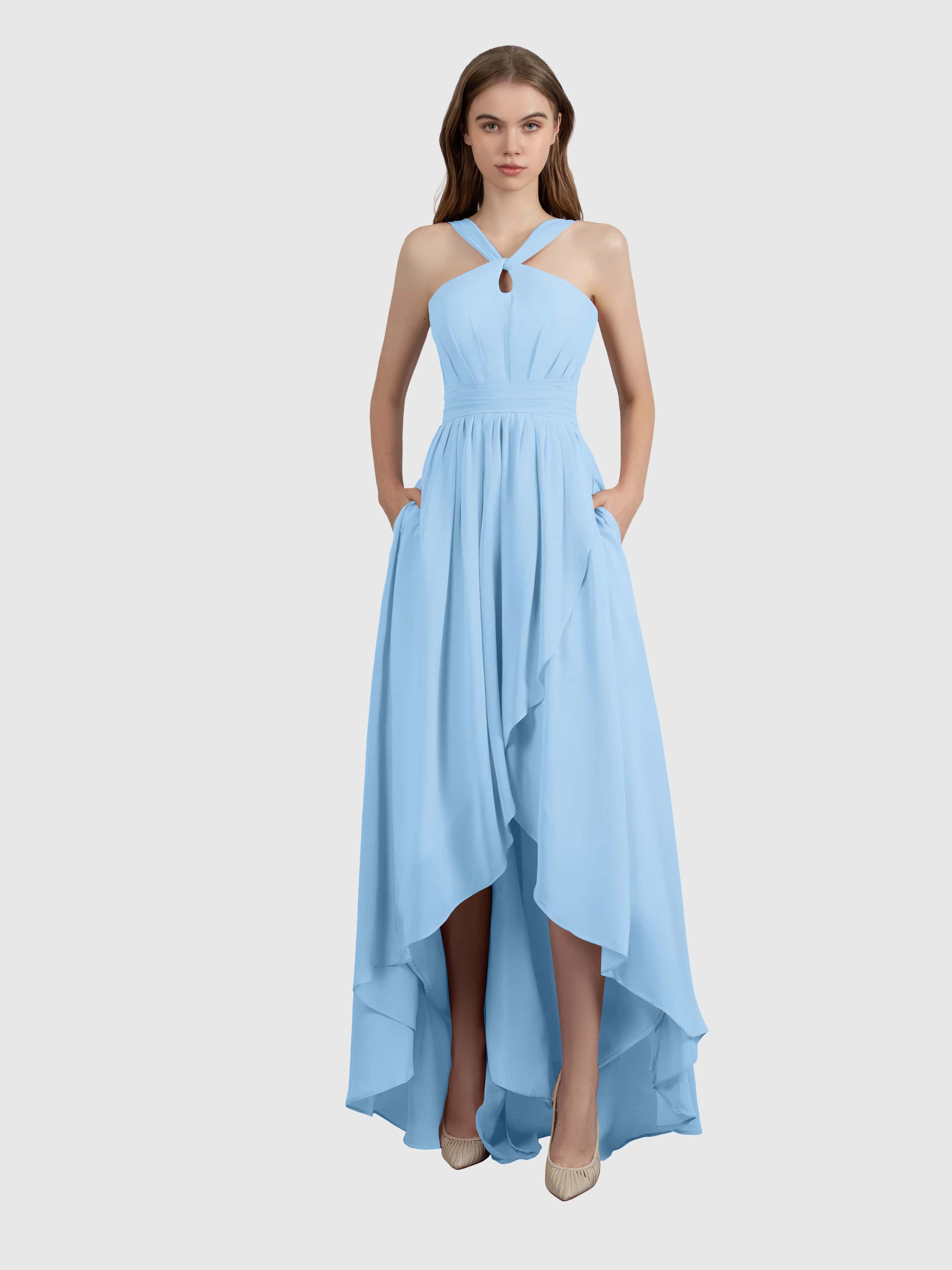 Avabelle Stylish Halter Sleeveless Bridesmaid Dresses