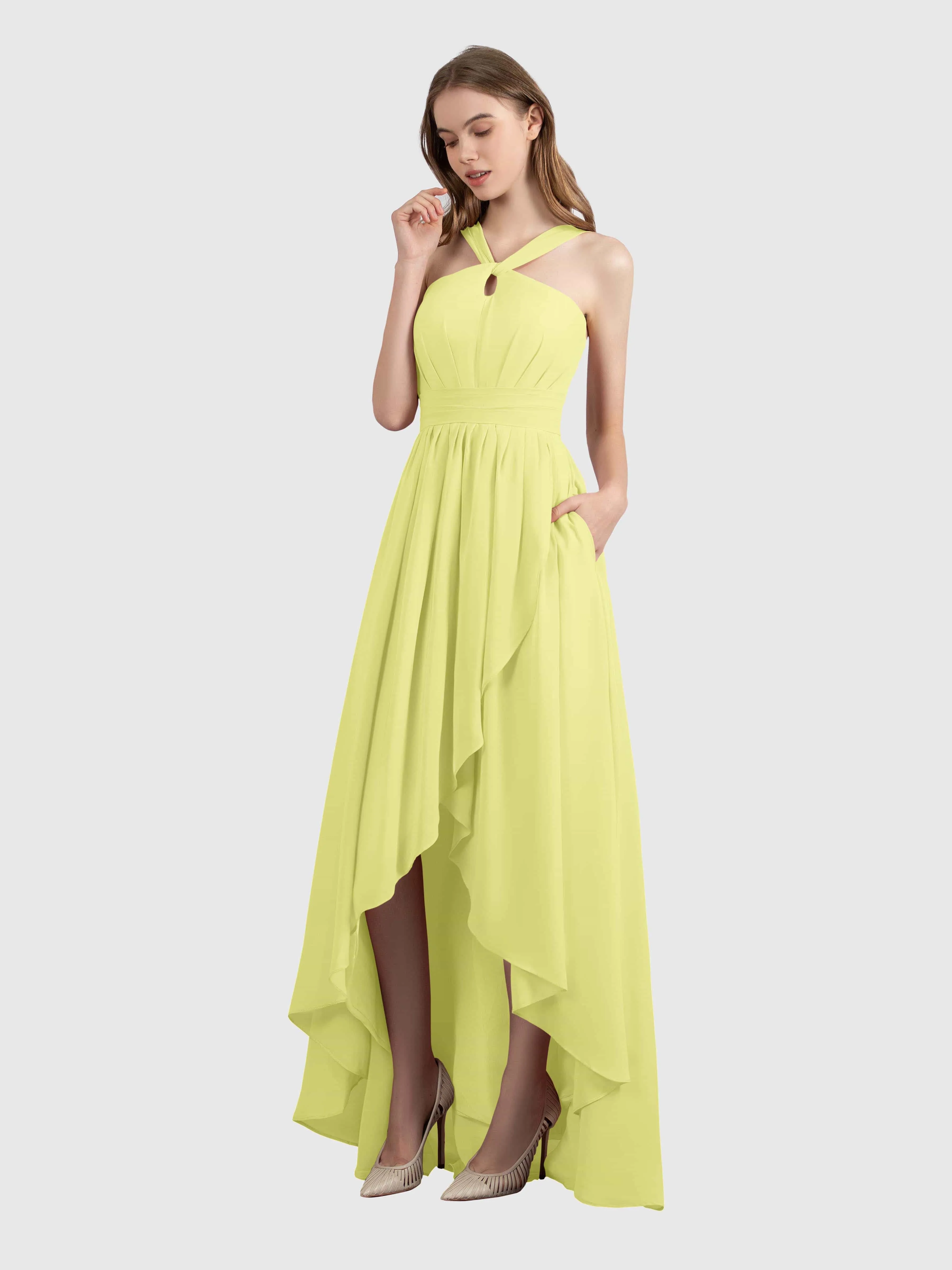 Avabelle Stylish Halter Sleeveless Bridesmaid Dresses