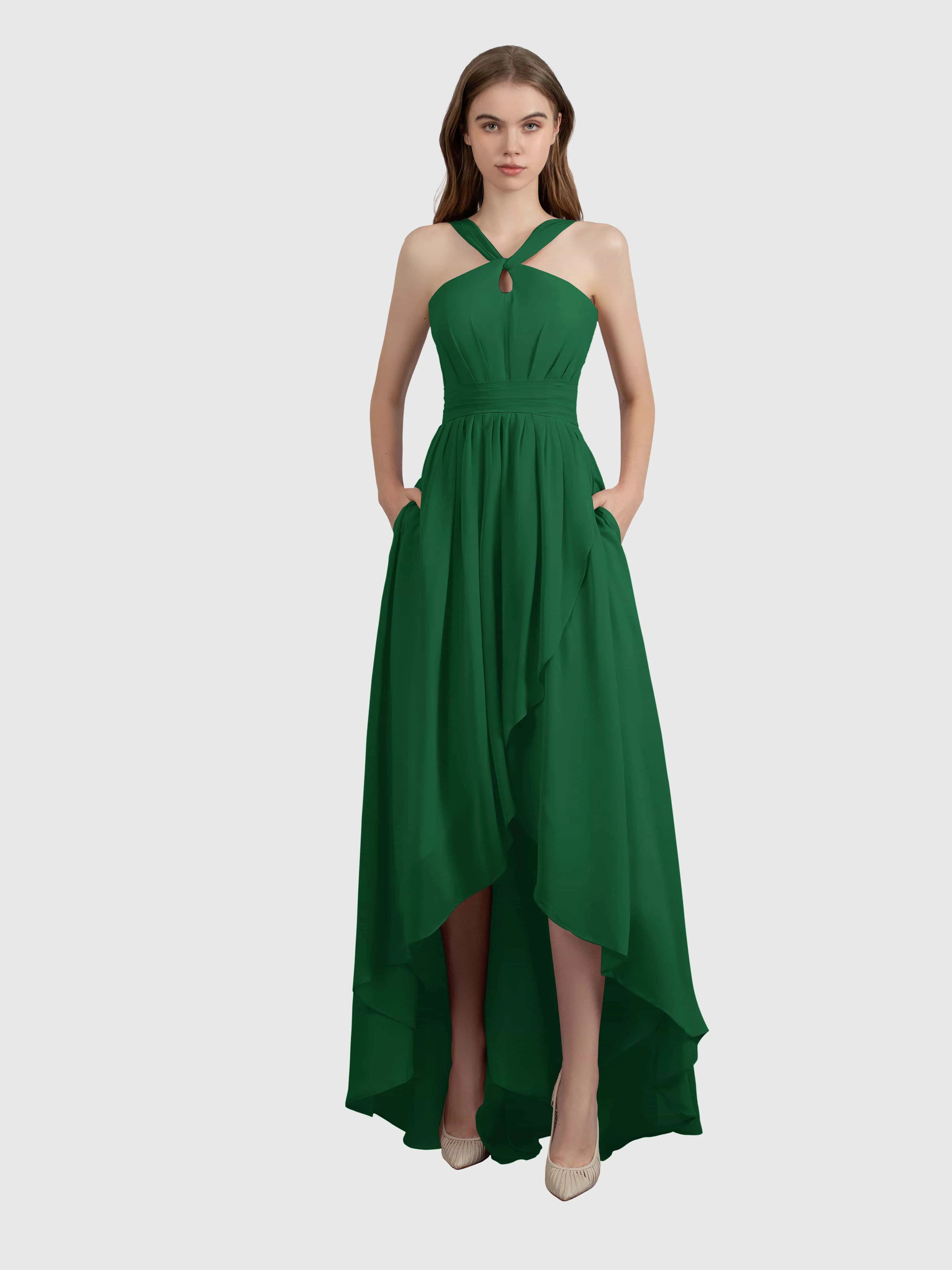 Avabelle Stylish Halter Sleeveless Bridesmaid Dresses