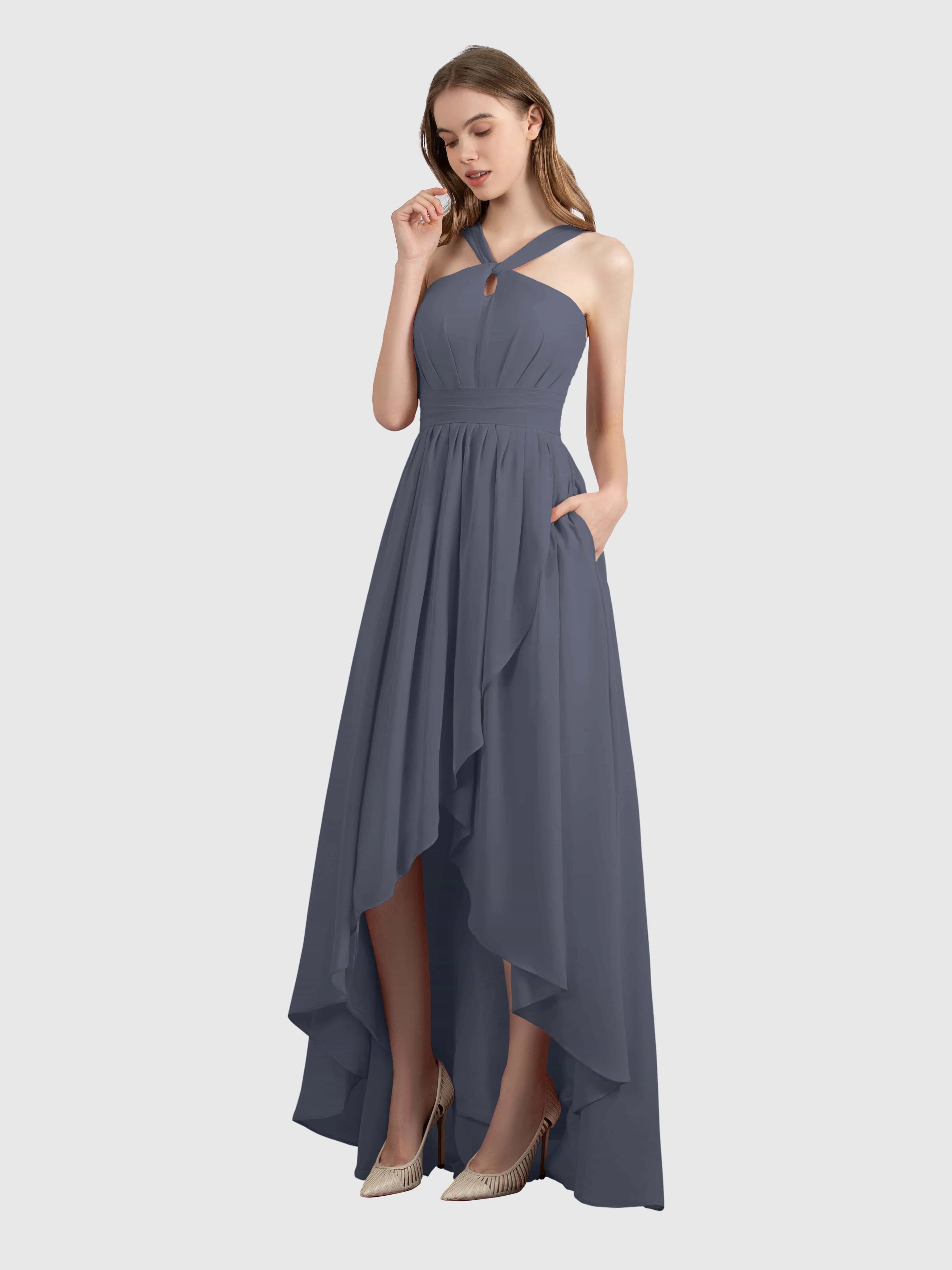 Avabelle Stylish Halter Sleeveless Bridesmaid Dresses