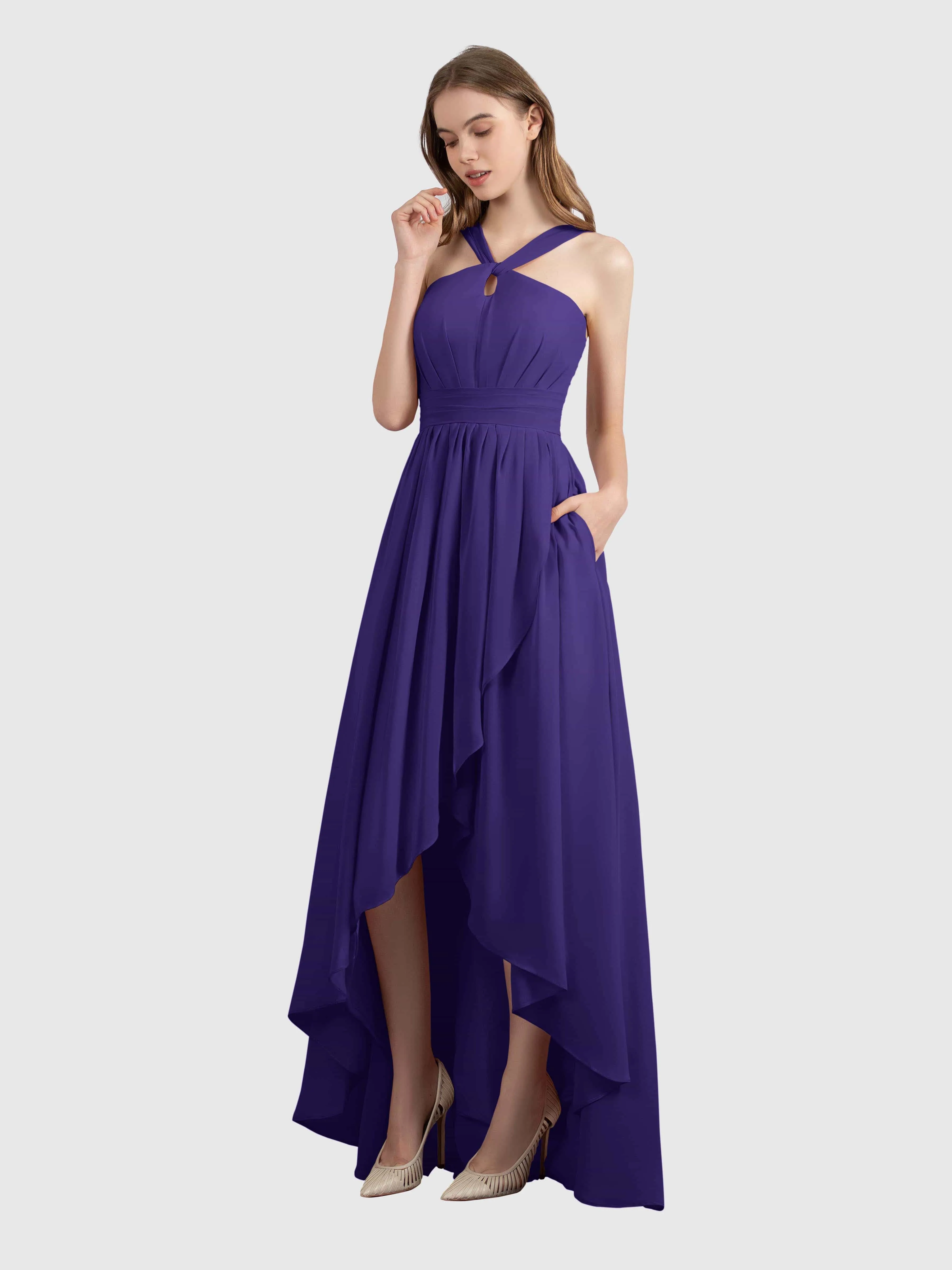 Avabelle Stylish Halter Sleeveless Bridesmaid Dresses