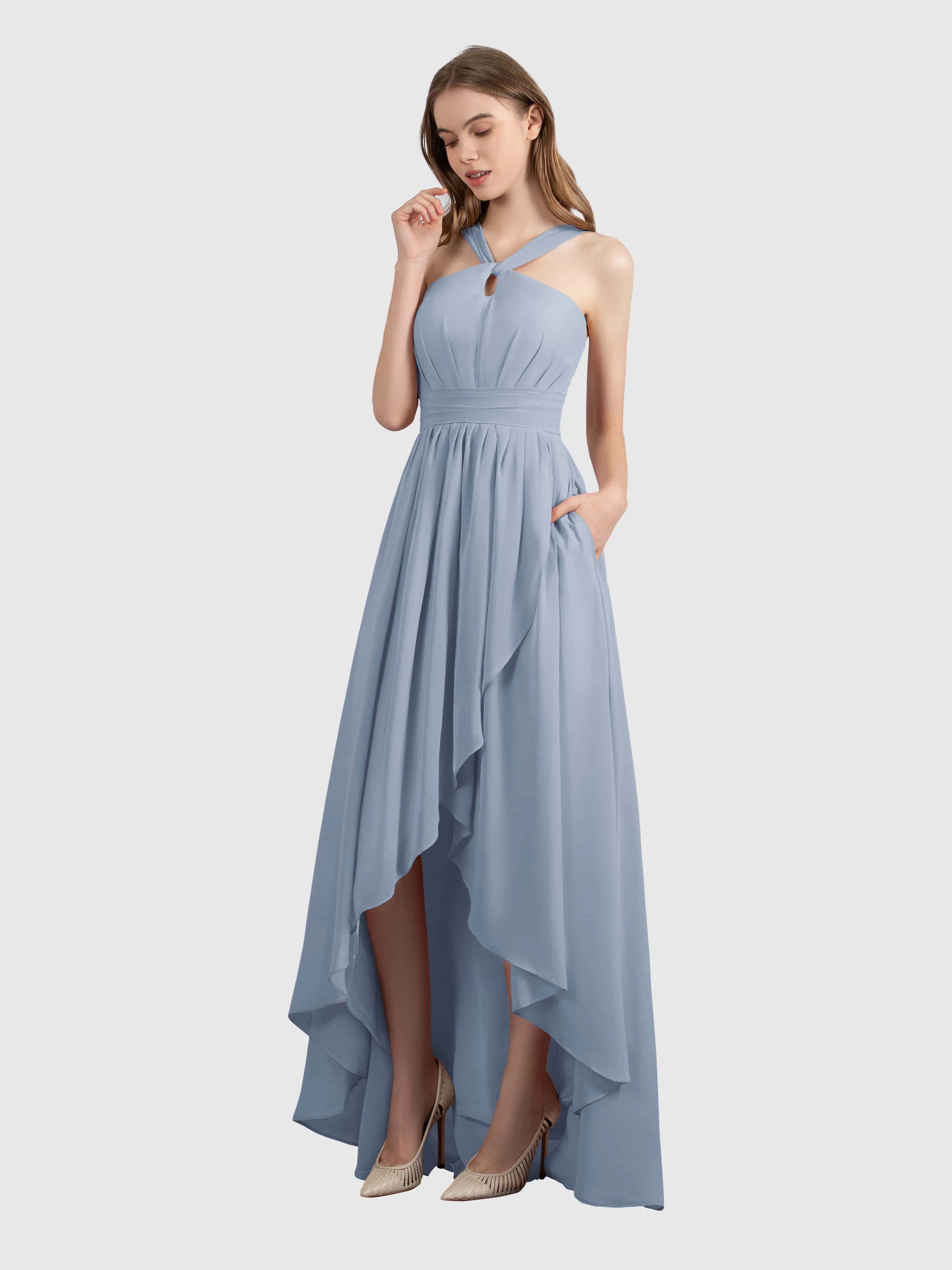 Avabelle Stylish Halter Sleeveless Bridesmaid Dresses