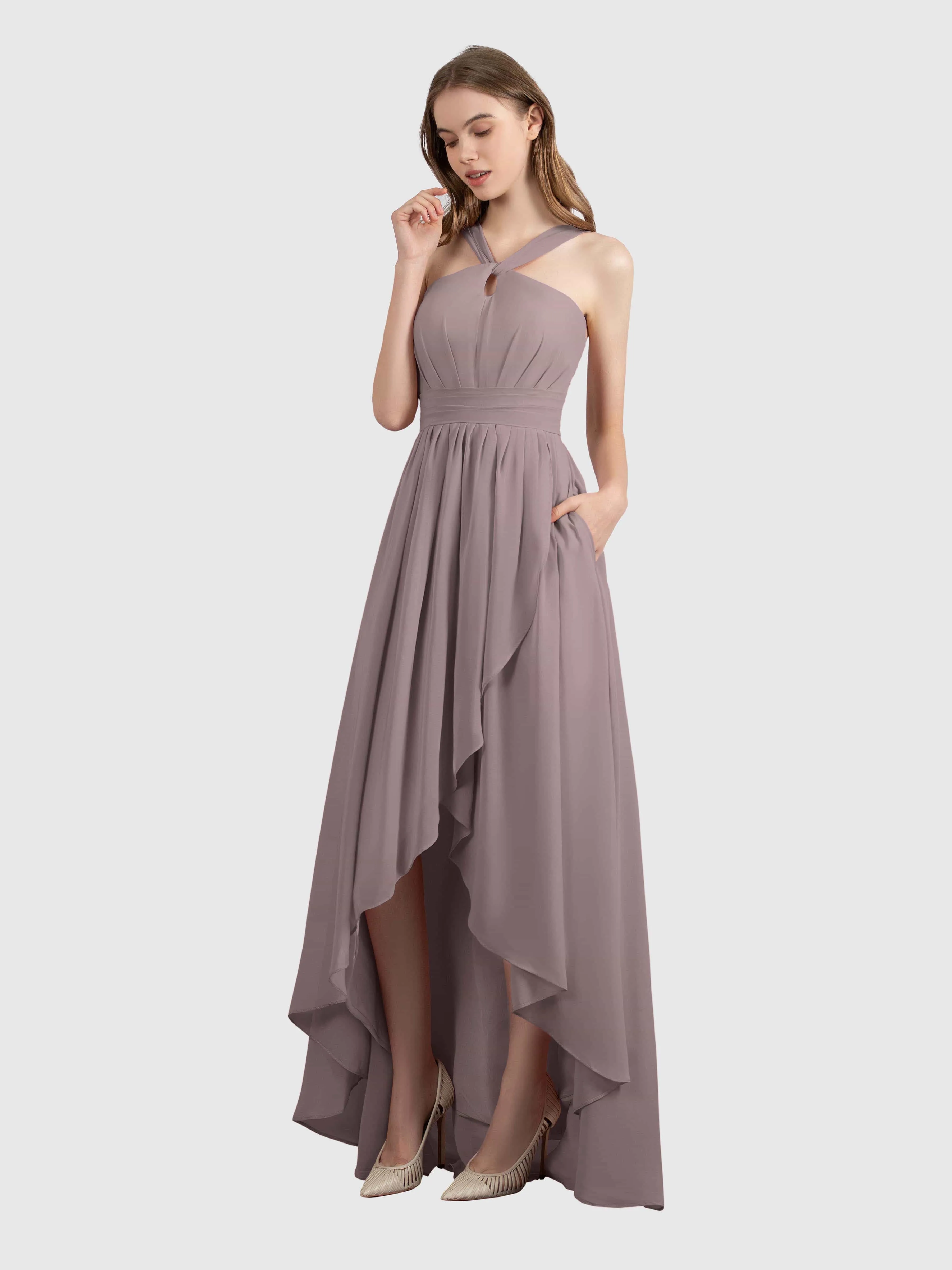 Avabelle Stylish Halter Sleeveless Bridesmaid Dresses