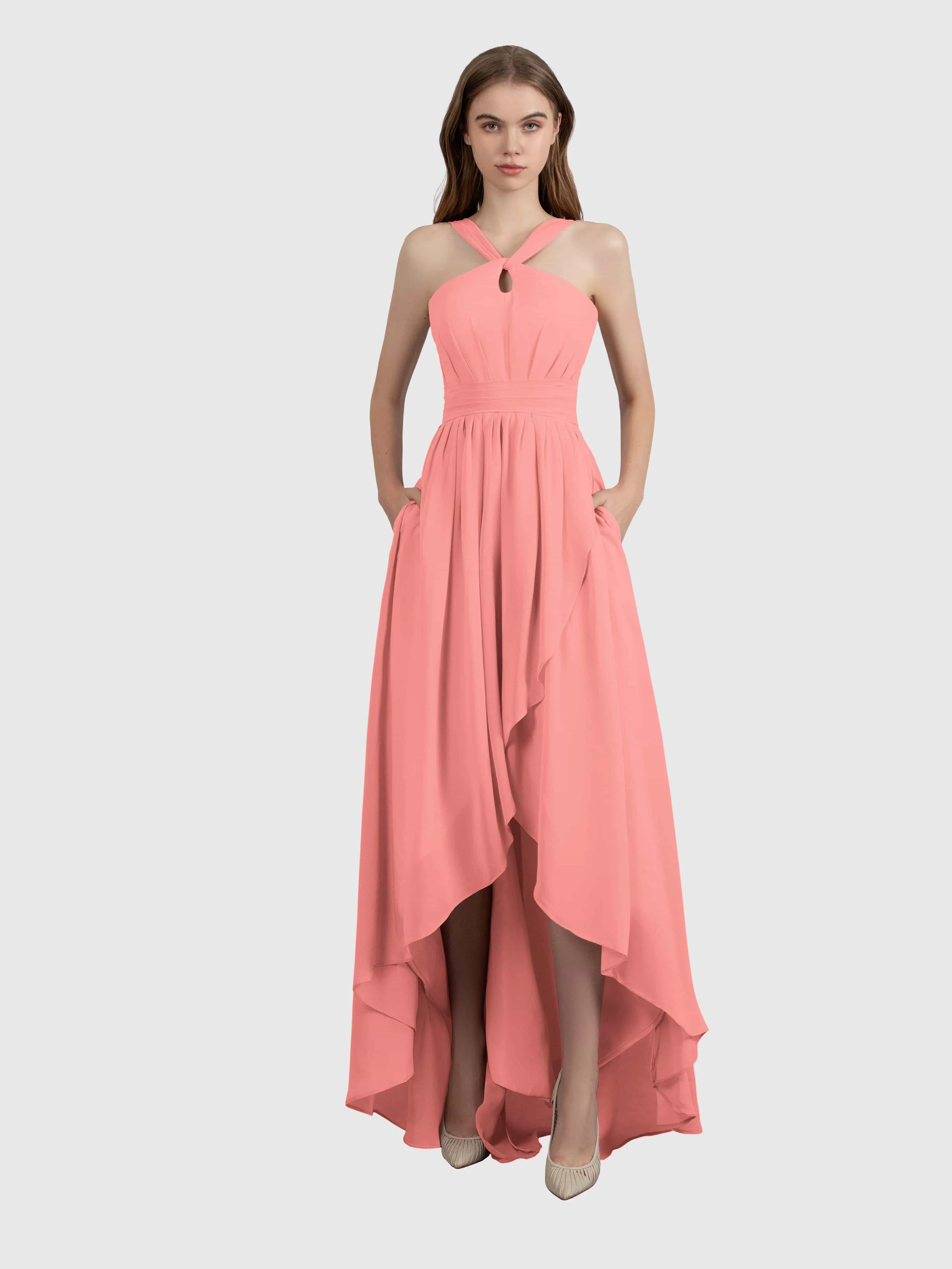 Avabelle Stylish Halter Sleeveless Bridesmaid Dresses