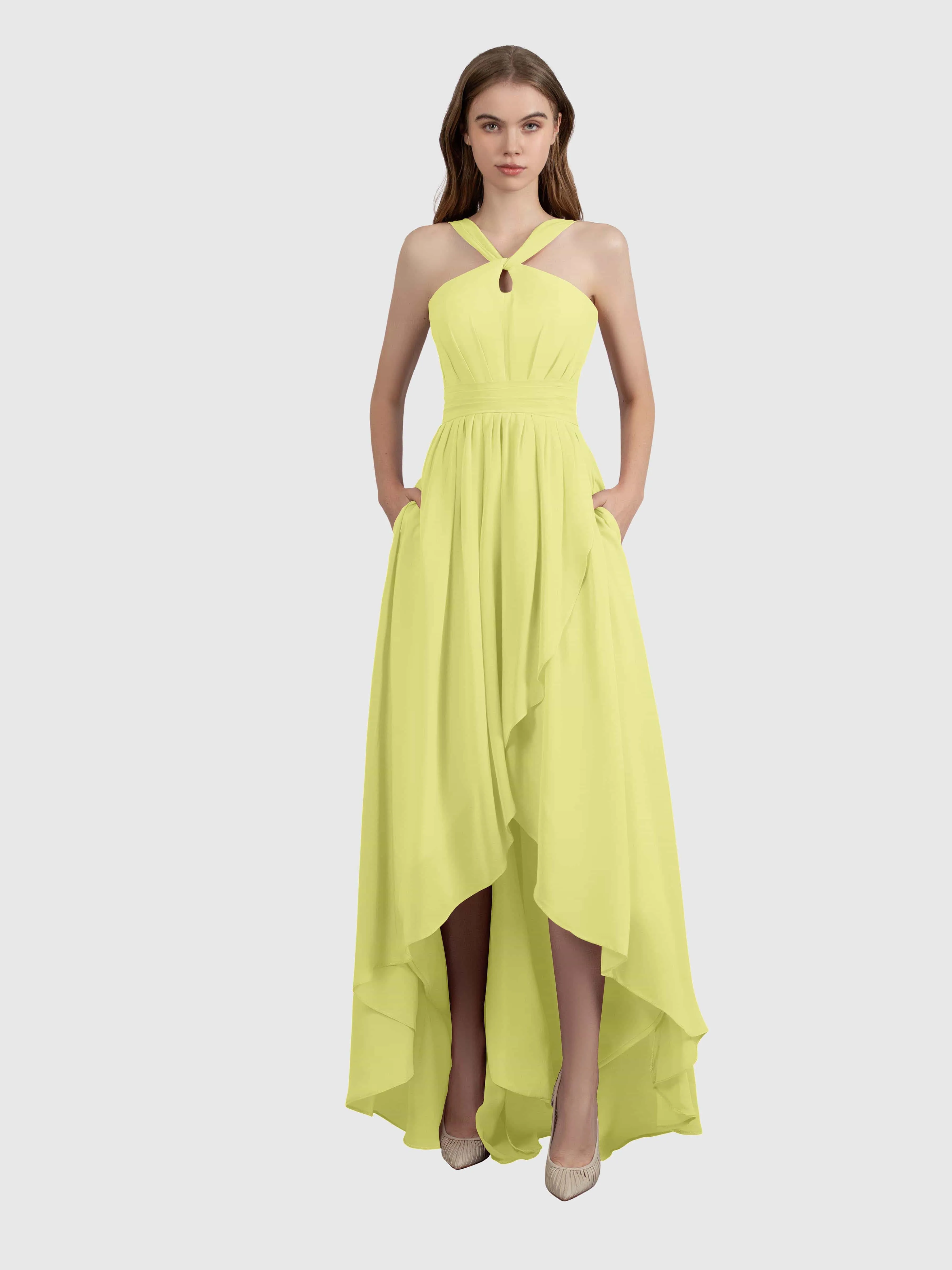 Avabelle Stylish Halter Sleeveless Bridesmaid Dresses