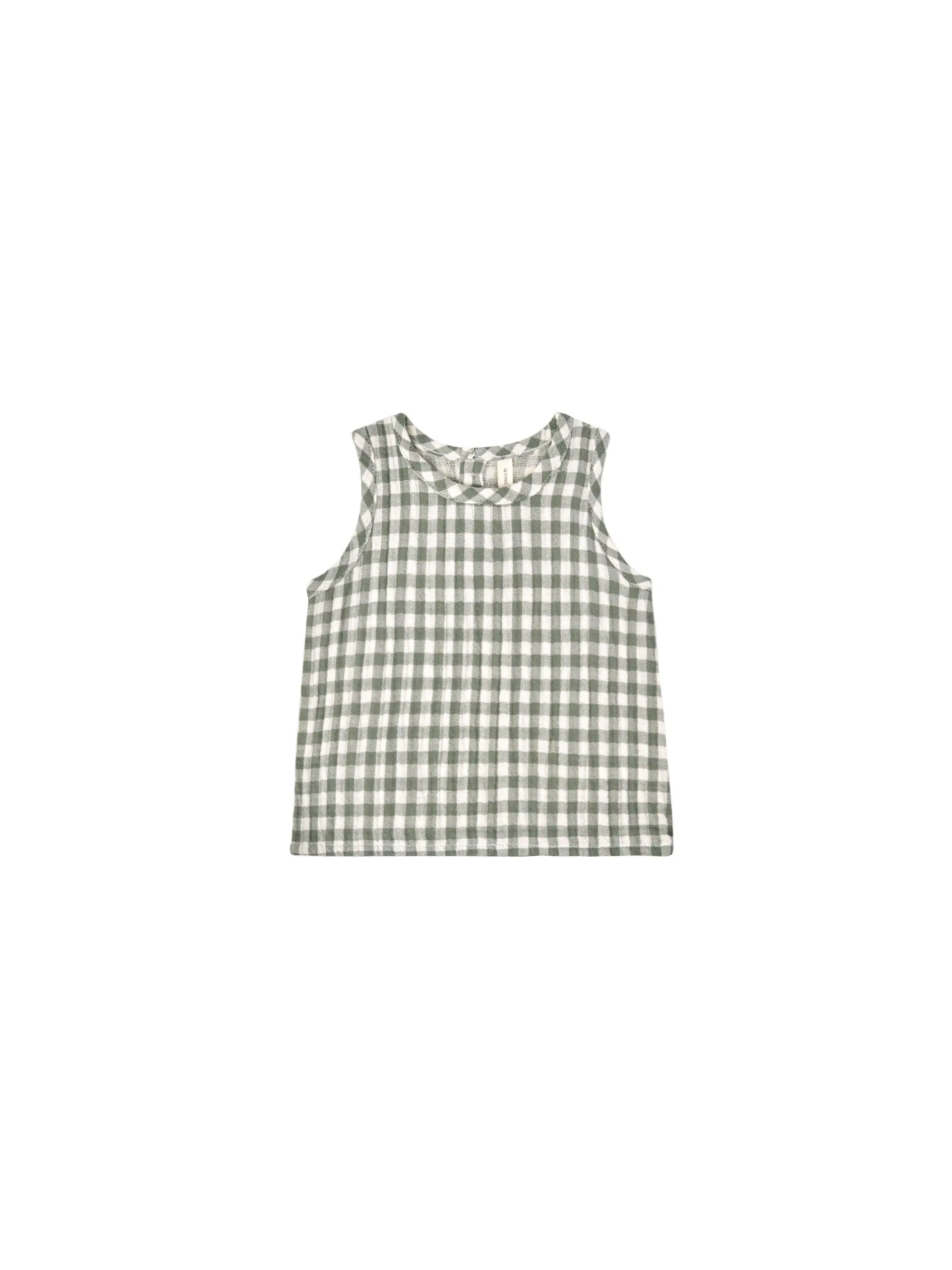 Baby Unisex Tops | Sea Green Gingham | Quincy Mae