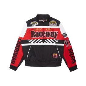 Big And Tall Windbreaker Racing Jacket - Black