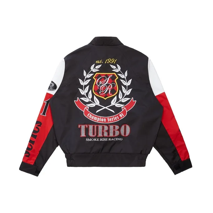 Big And Tall Windbreaker Racing Jacket - Black