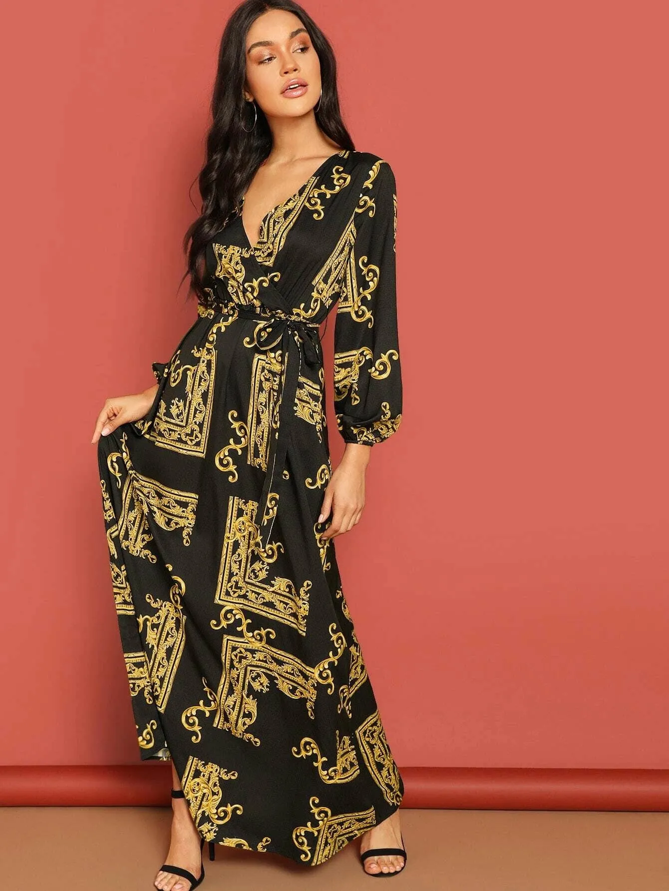 Black And Yellow Stylish Party Wear Bsy Linen Maxi