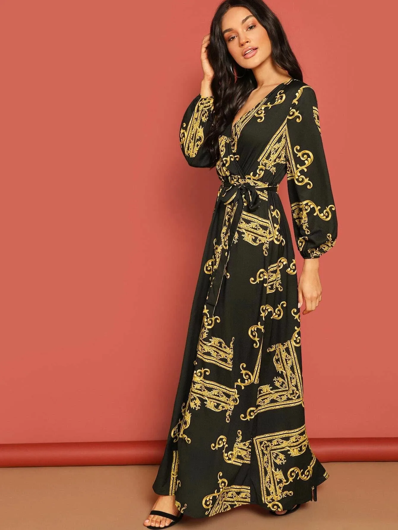 Black And Yellow Stylish Party Wear Bsy Linen Maxi