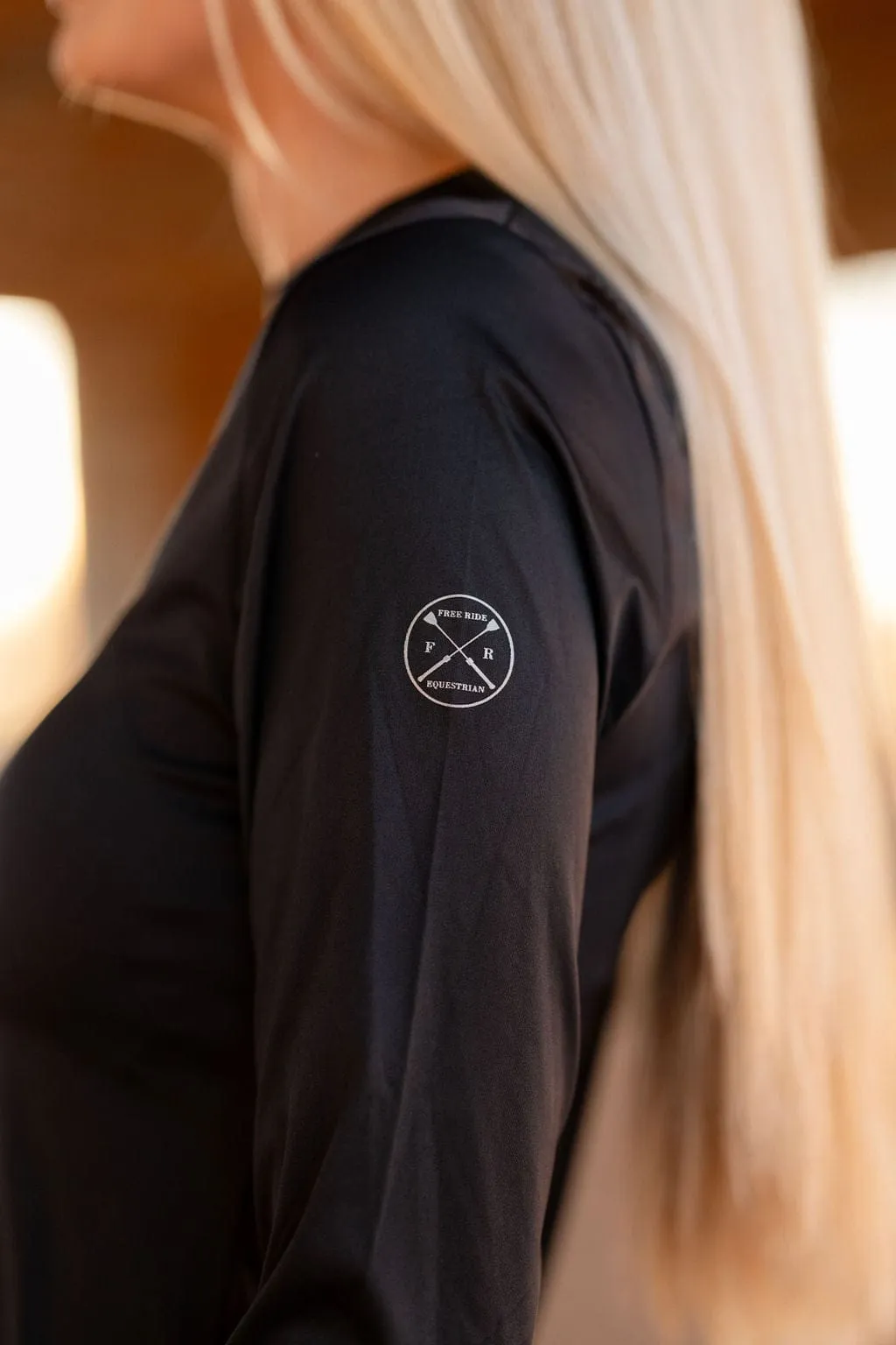 Black Relaxed Athletic Top | Long Sleeve