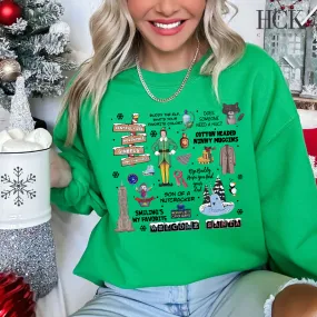 Buddy The Elf Crewneck Sweatshirt- ADULT- 3 COLORS