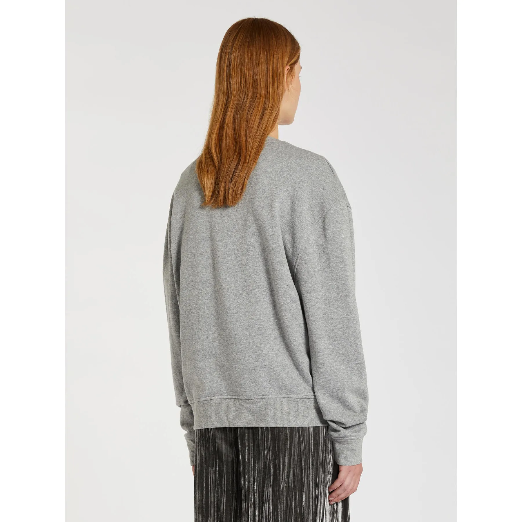 CALERNO Marella Logo Cotton Sweatshirt Grey Melange