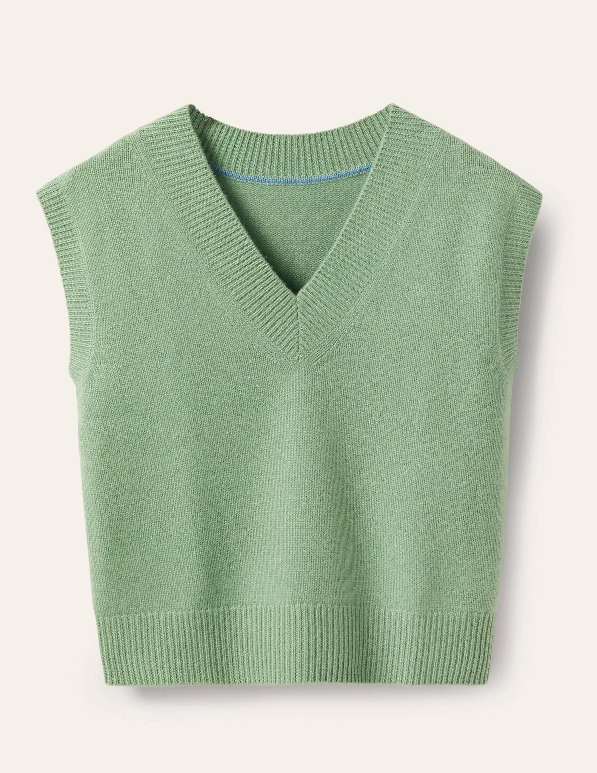 Cashmere Relaxed Tank Top-Peridot Green