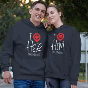 Charming Couple's Matching Set: I Love Her/I Love Him - Playful & Comfy Combo Outfits!