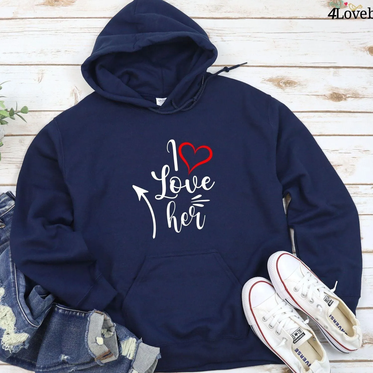 Cute Couples' Matching Outfits: Adorable I Love Him/Her Valentine Set, Ideal Gift