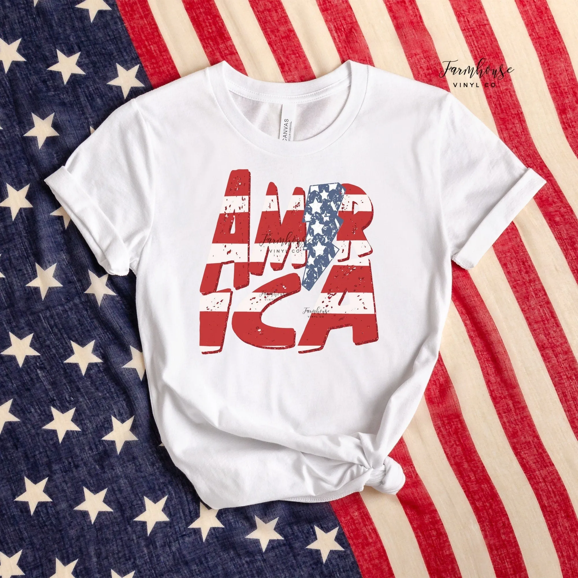 Distressed America Stars and Stripes Shirt