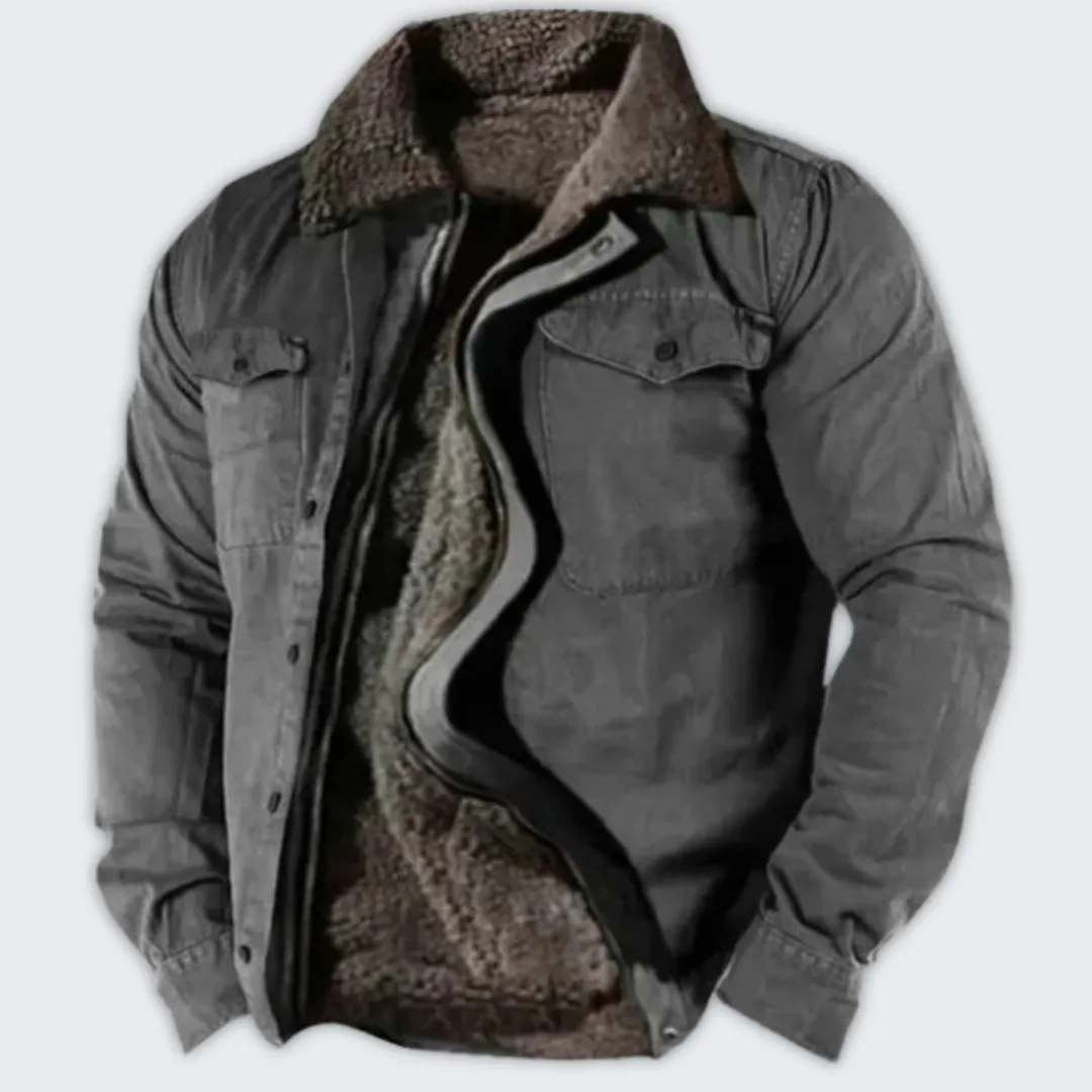 Durable Men's Cotton Western Work Jacket - ENZO Stylish Outerwear