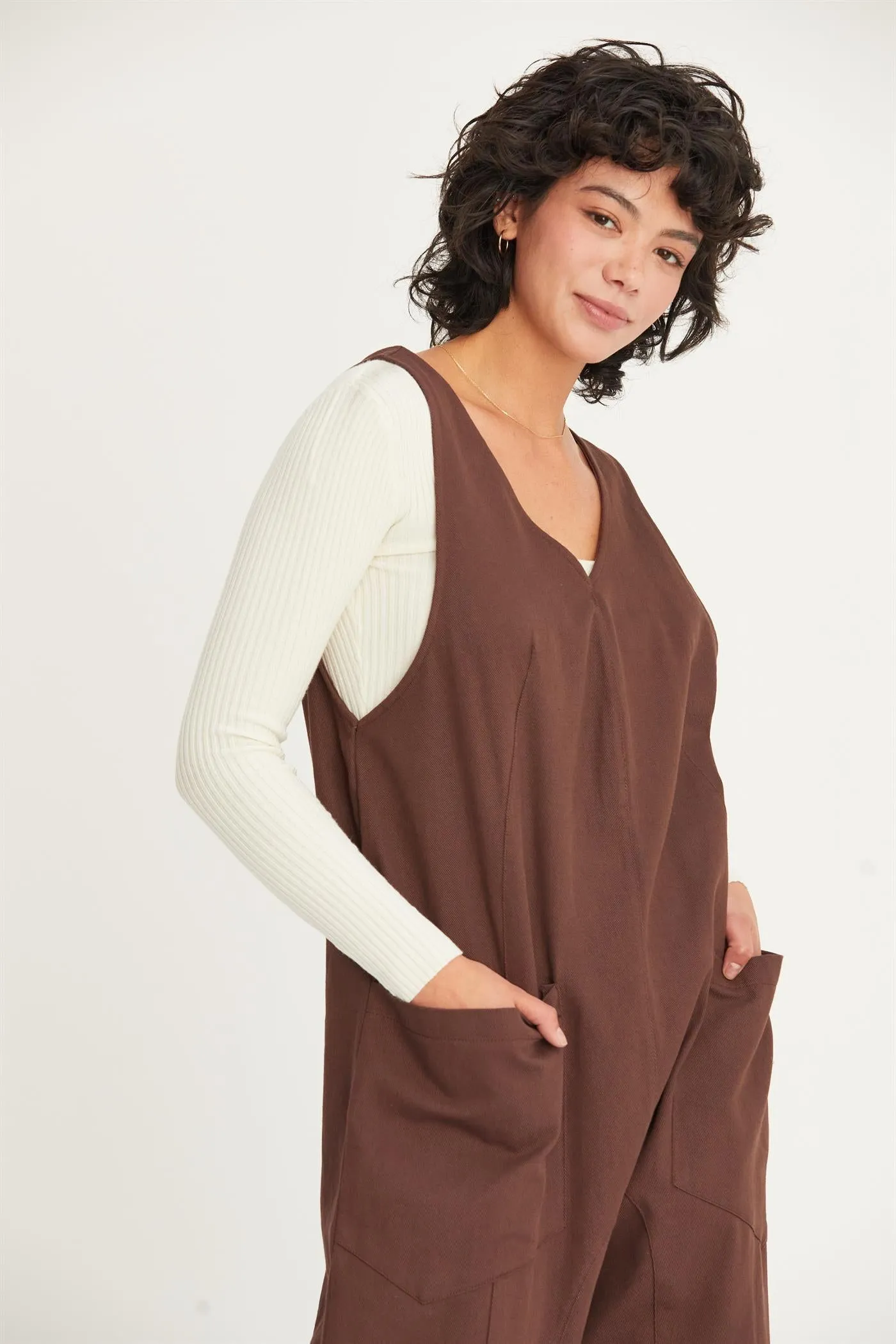 DZ24F353-RELAXED JUMPSUIT WITH PATCH POCKETS