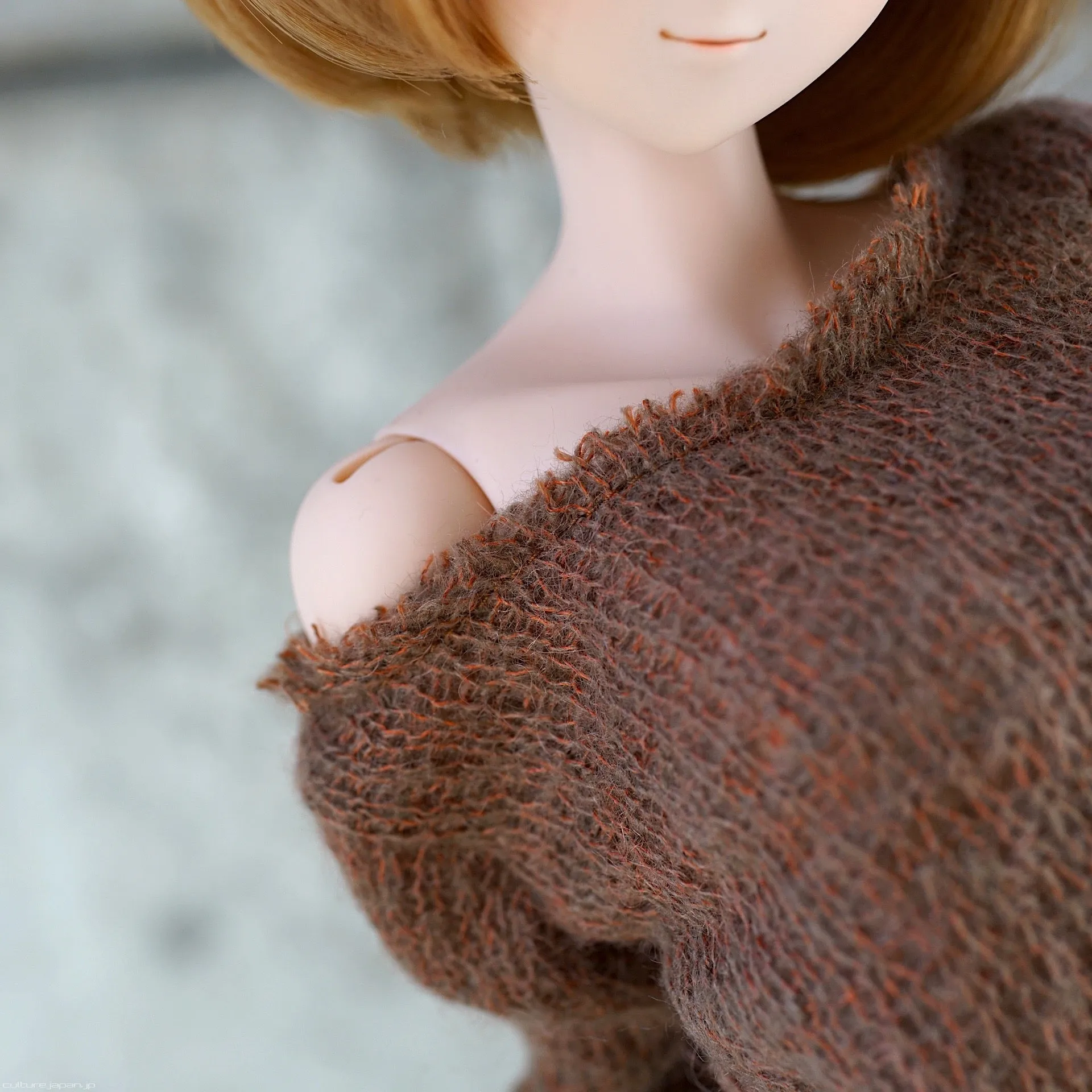 Frayed Knit Sweater (Rusty Brown)