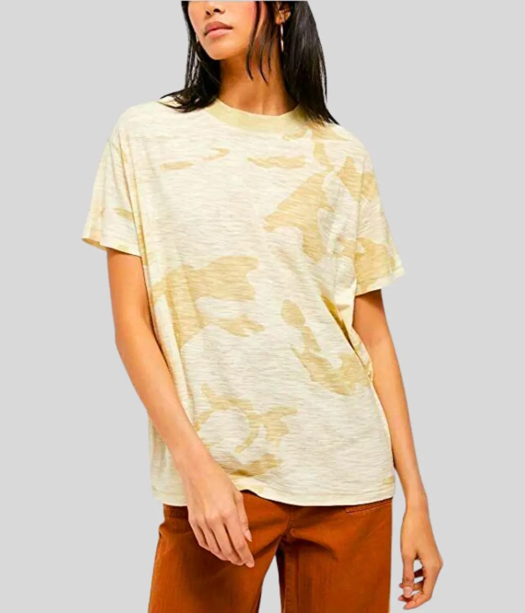 Free People Camo Relaxed Tee