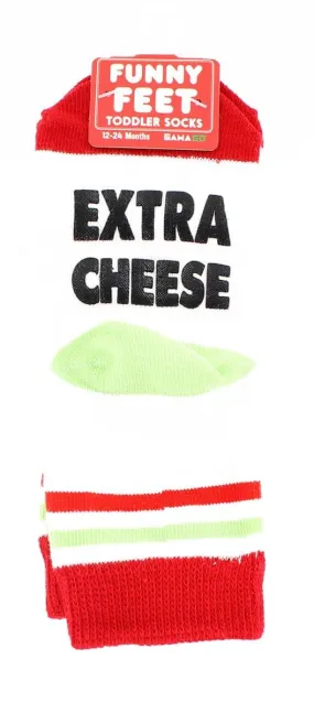 Funny Feet Toddler Socks: Extra Cheese