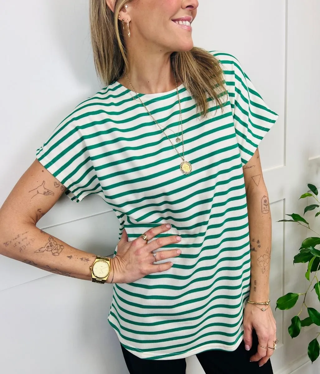 Green Stripe Relaxed Top