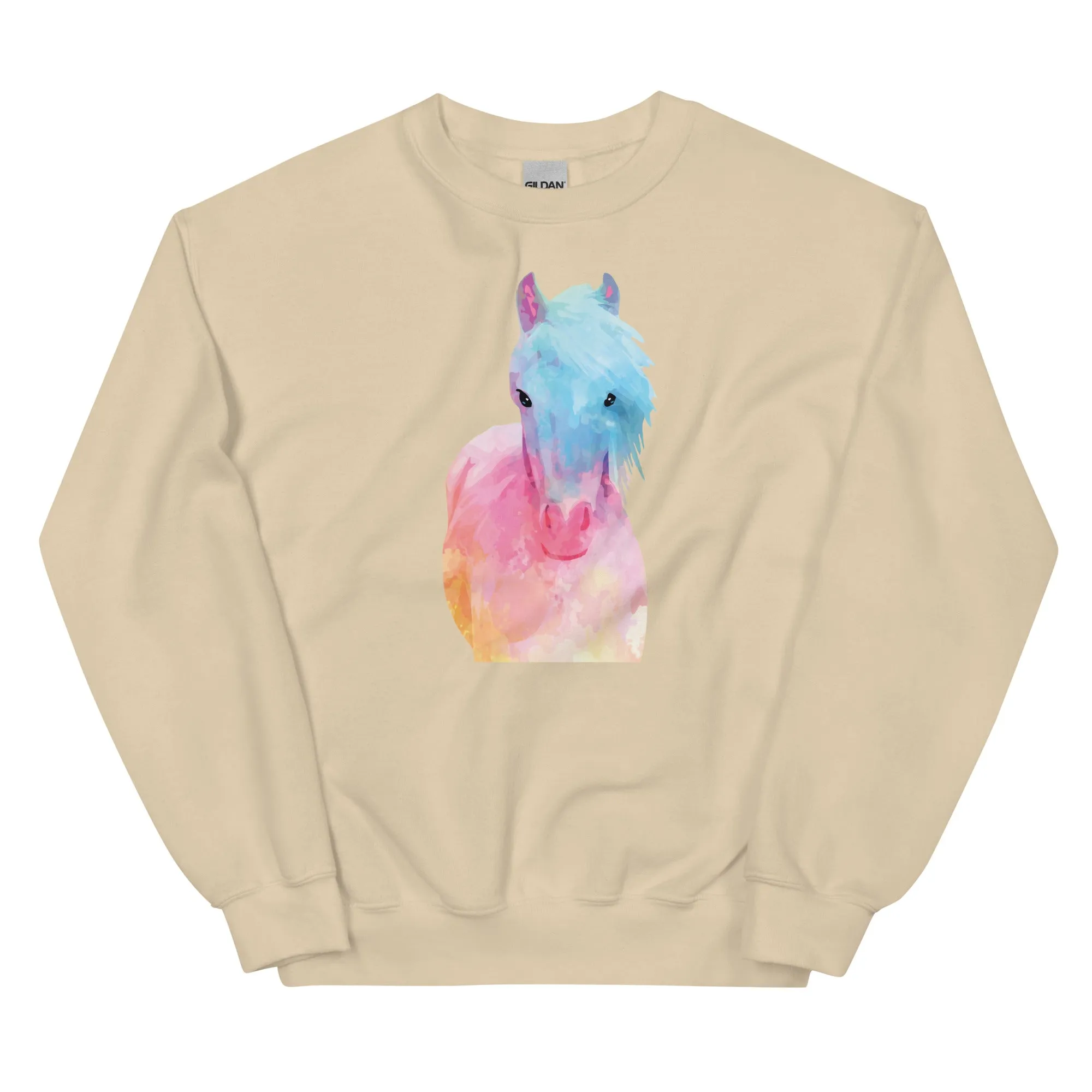 Horse in Sweet Pastels Crewneck Sweatshirt