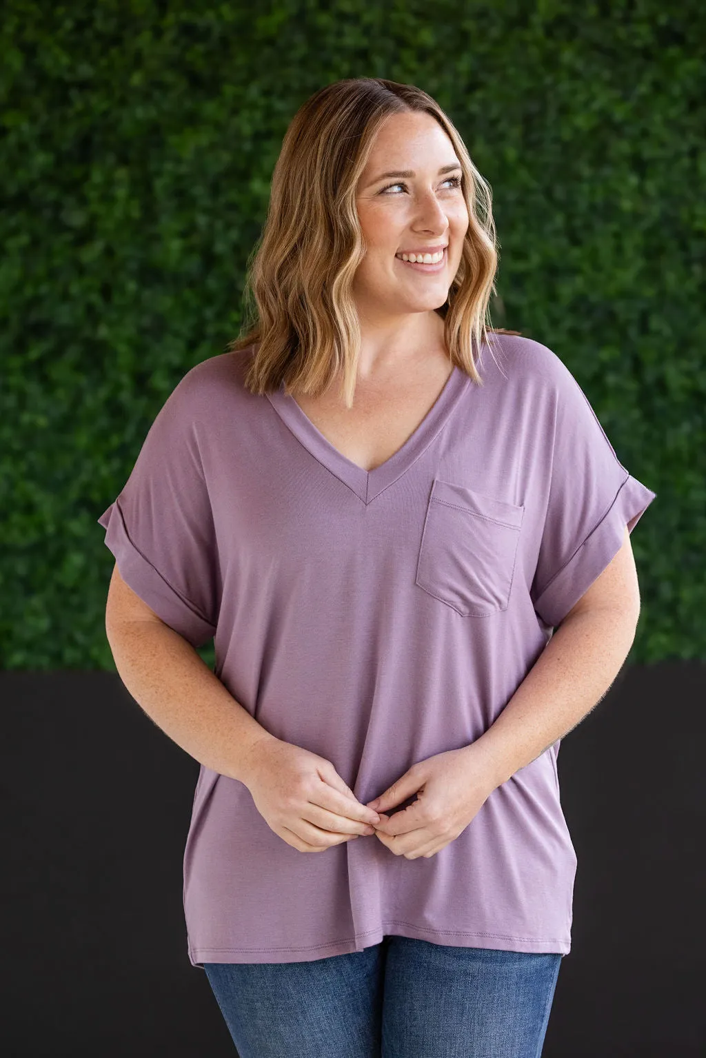 IN STOCK Sierra Pocket Top - Dusty Purple