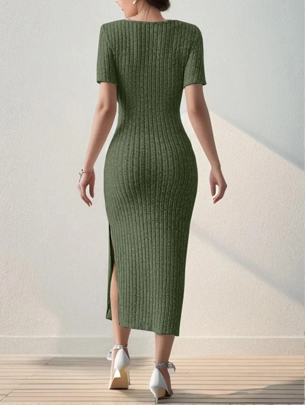 Knitted Slit Dress: Effortlessly Stylish Summer Attire