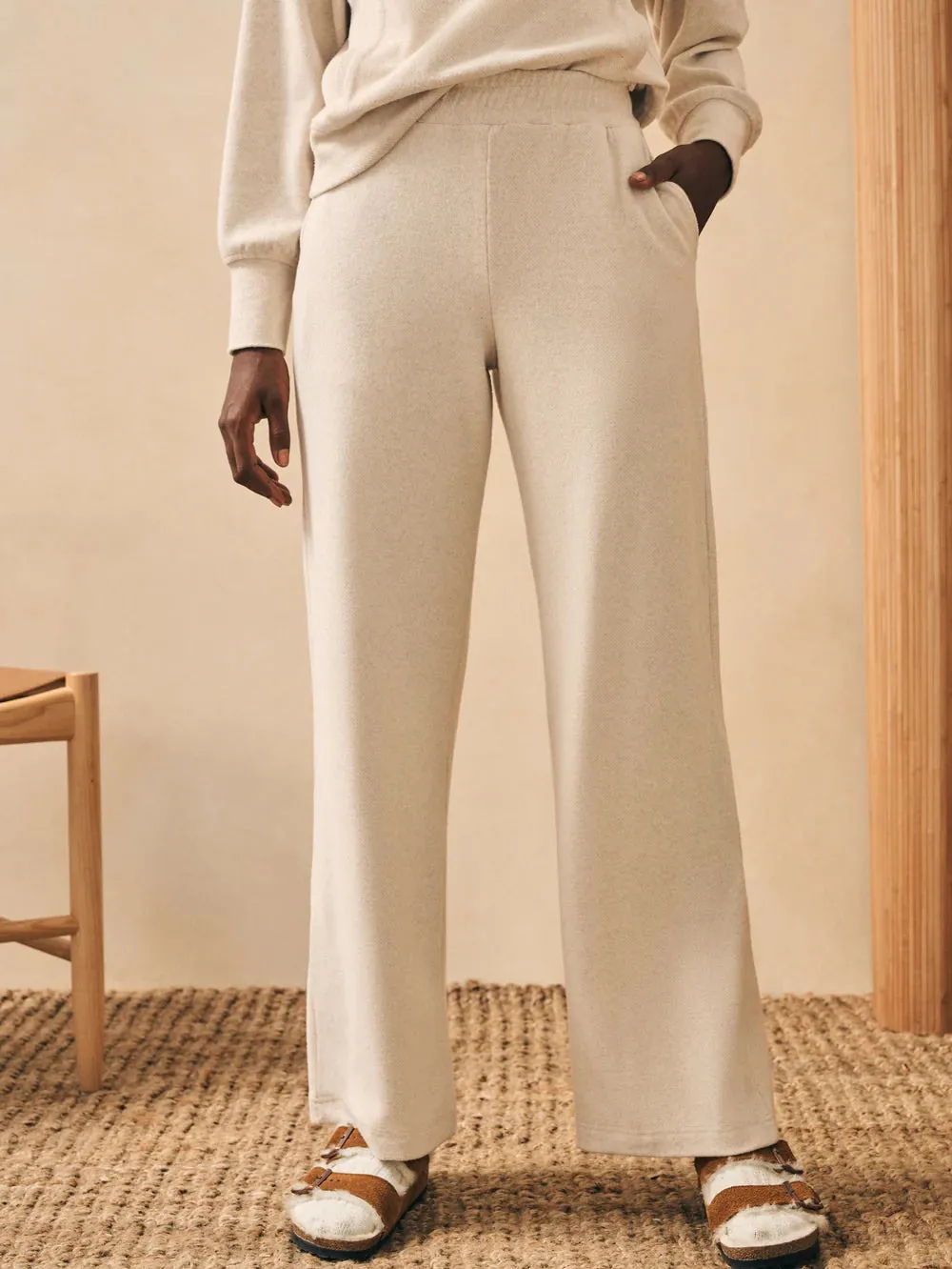 Legend Lounge Wide Leg Pant - Off White