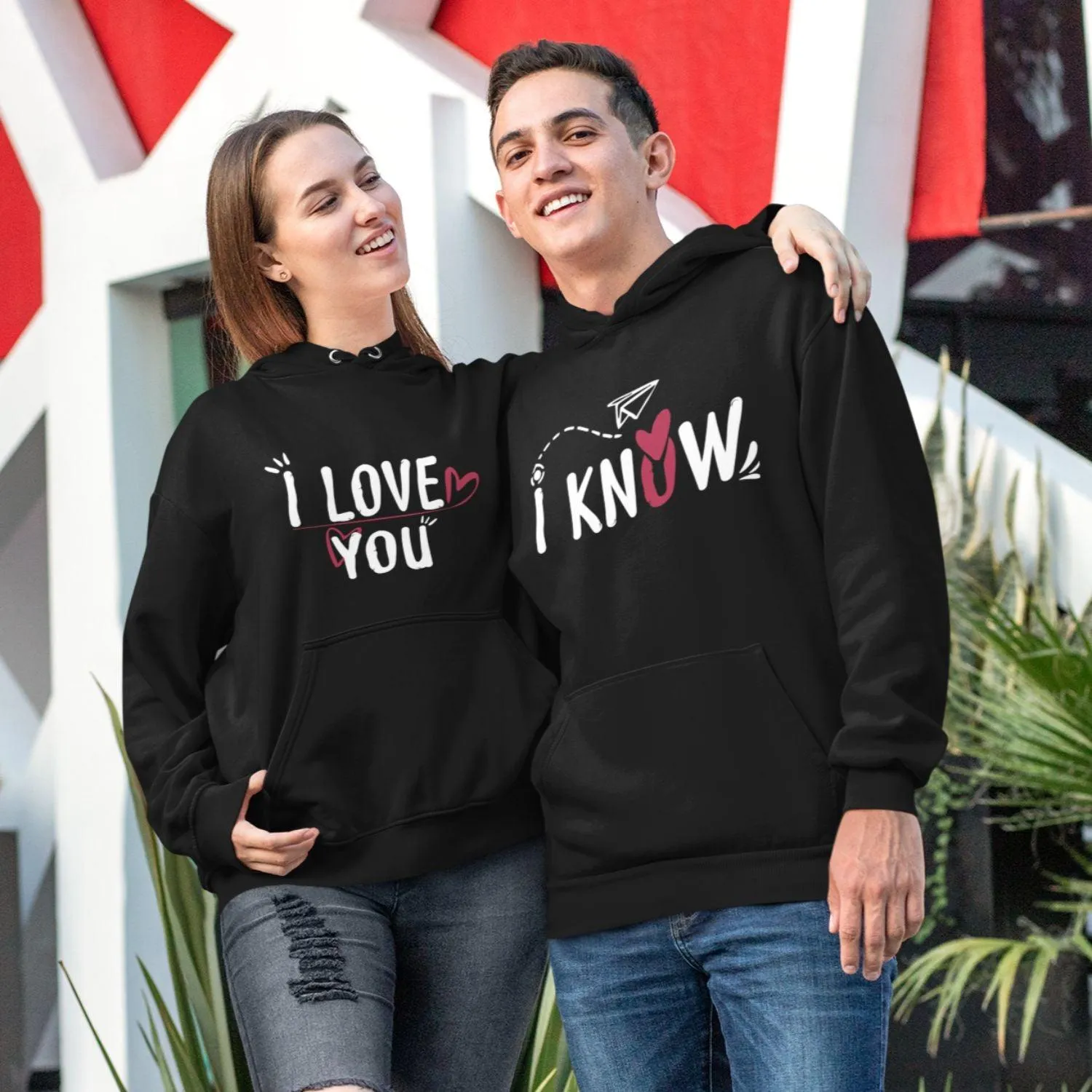 Lovely Matching Outfits for Couples: 'I Love You I Know' Hoodies & Sweatshirts