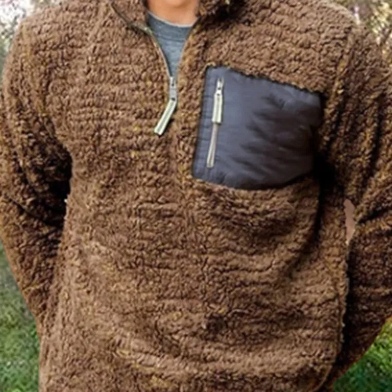 Men'S Casual Outdoor Plush Warm Sweater