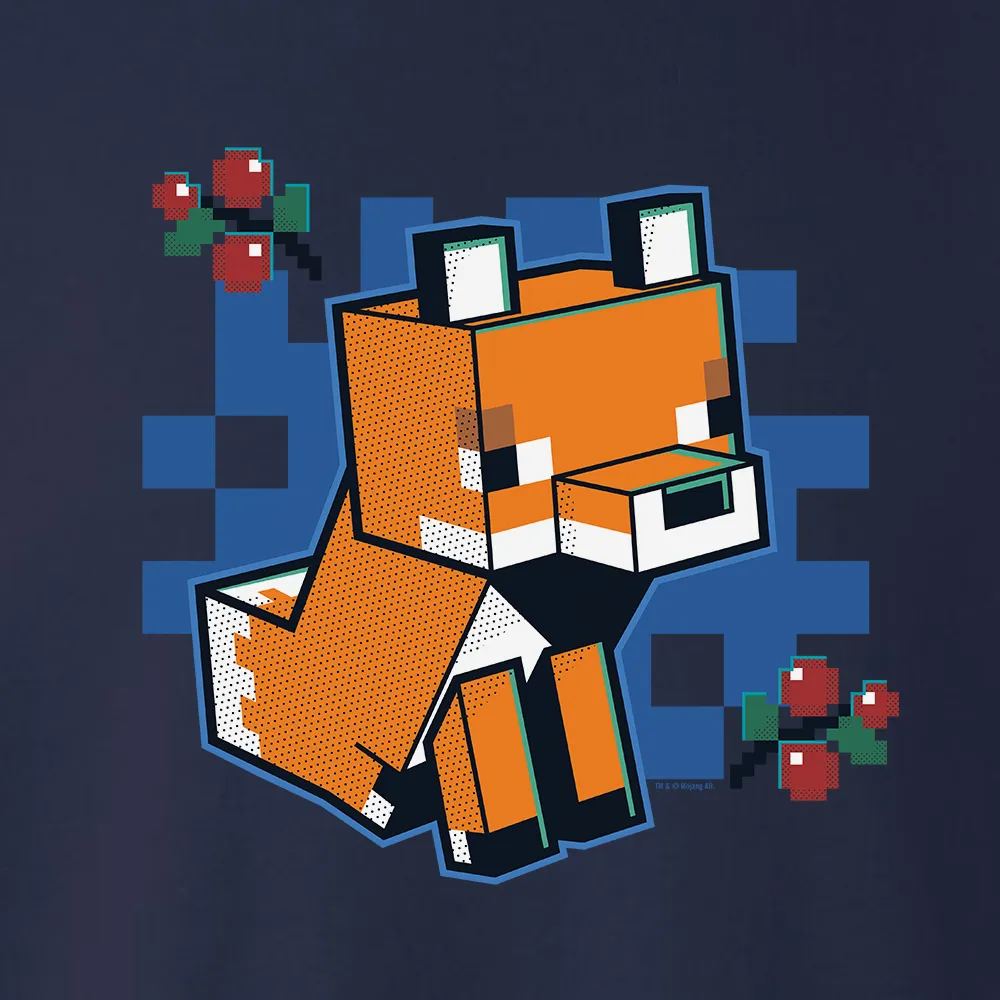 Minecraft Jolly Mobs Fox With Berries Fleece Crewneck Sweatshirt