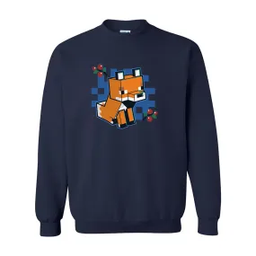 Minecraft Jolly Mobs Fox With Berries Fleece Crewneck Sweatshirt