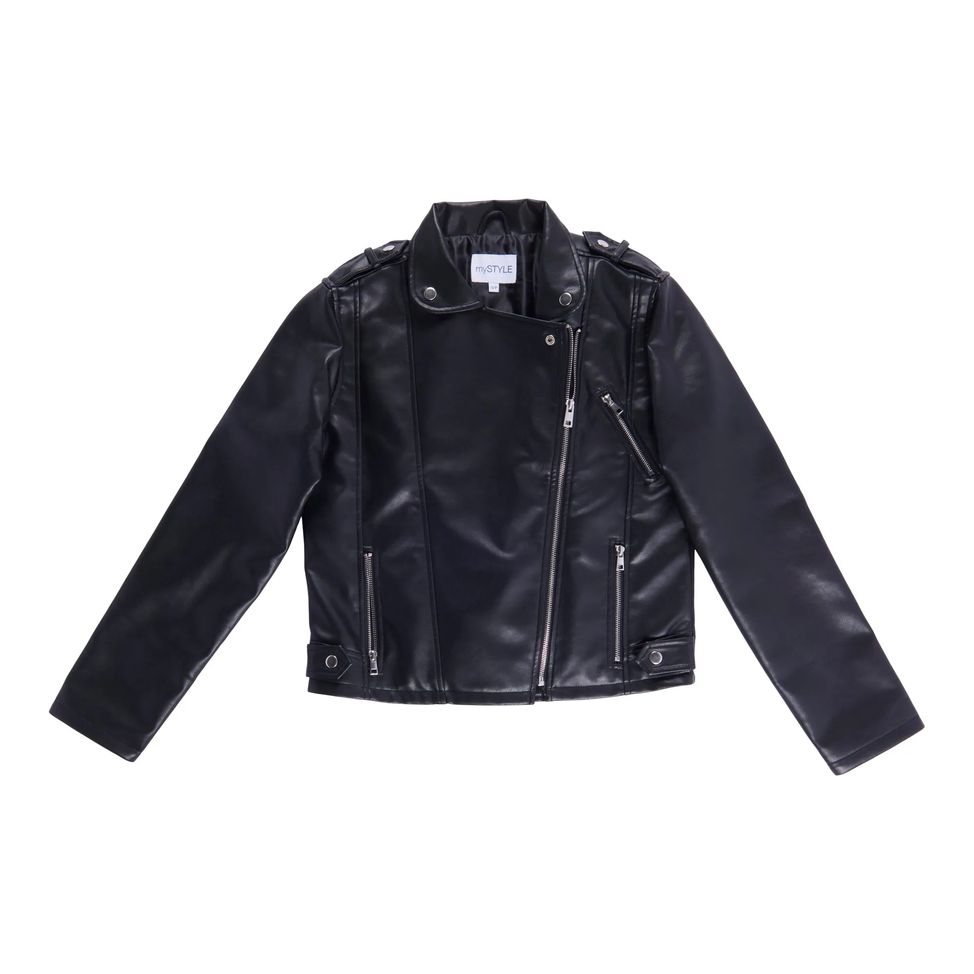 mySTYLE Women's Faux Leather Moto Jacket