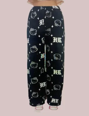 Pants - Hello Kitty Black White