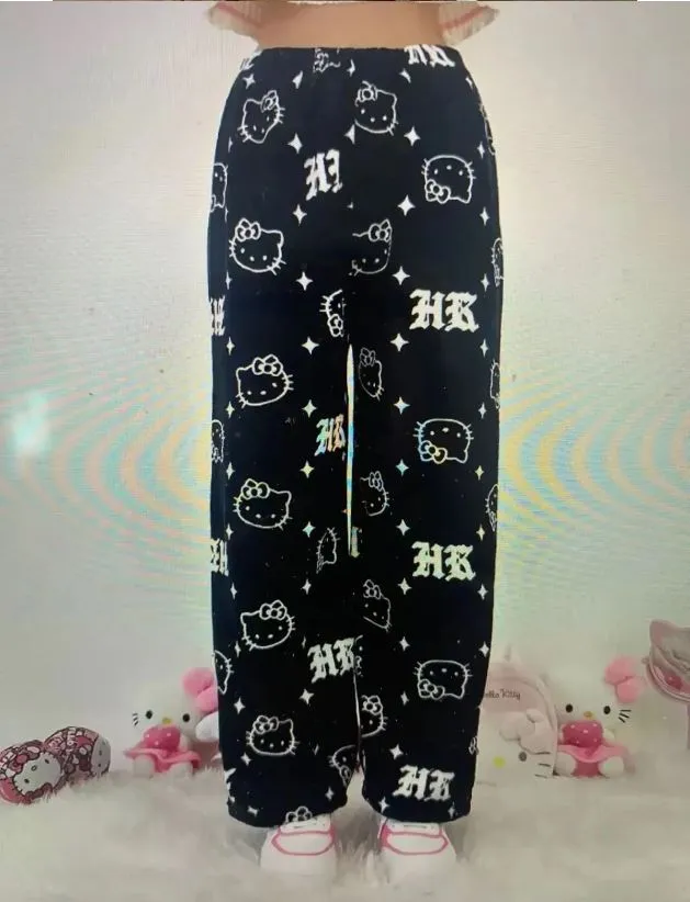 Pants - Hello Kitty Black White