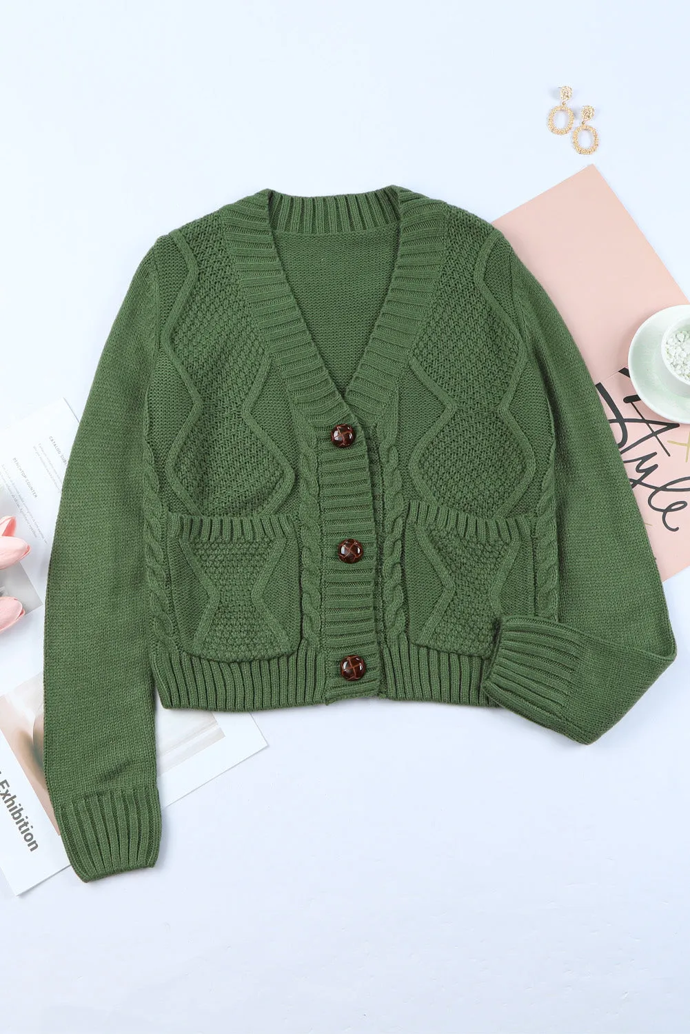 Pockets Textured Cardigan