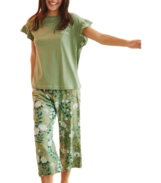 Printed Capri Pyjamas Green