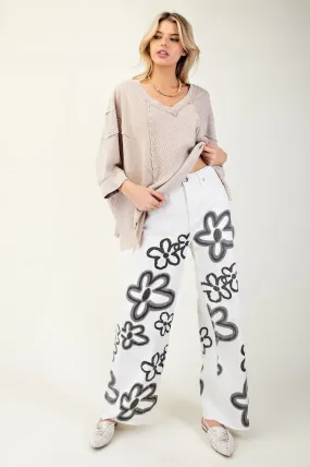 Printed Wide Leg Pants