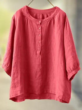 Relaxed Button Front Top