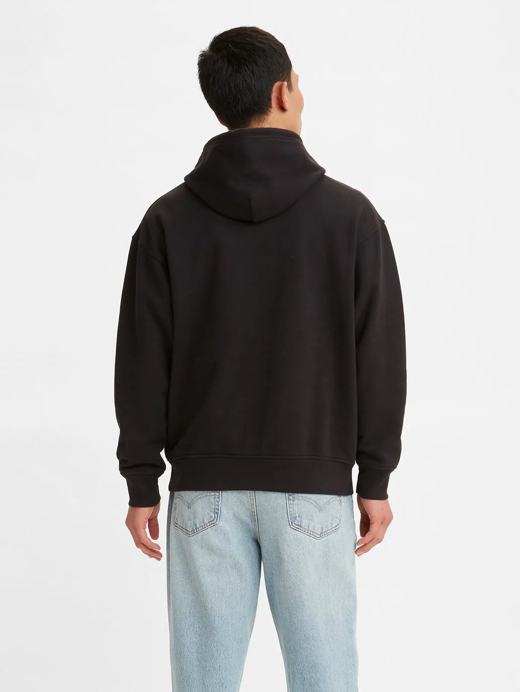 Relaxed Graphic Logo Hoodie - Caviar