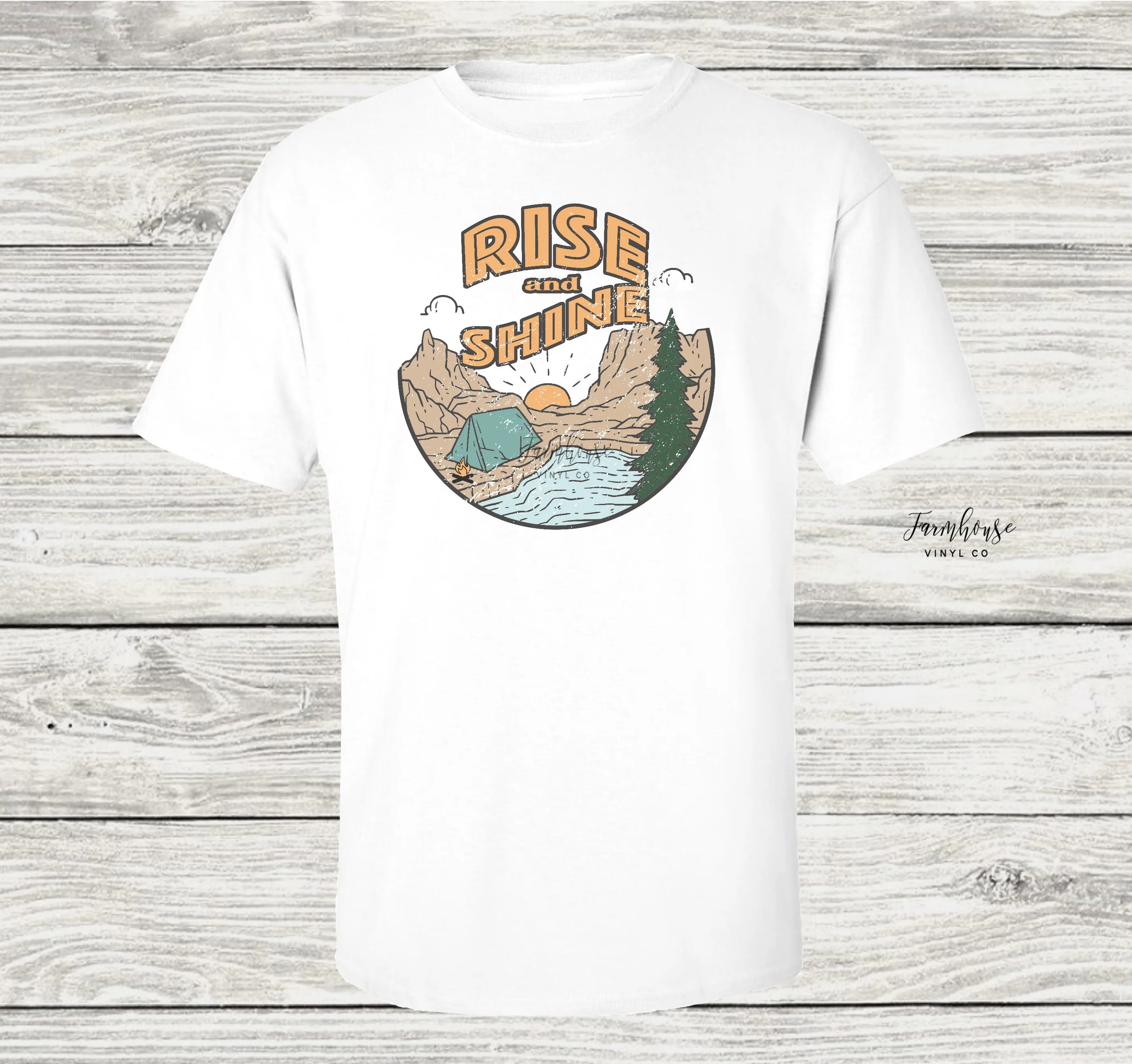 Rise and Shine Camping Outdoor Bleached Shirt