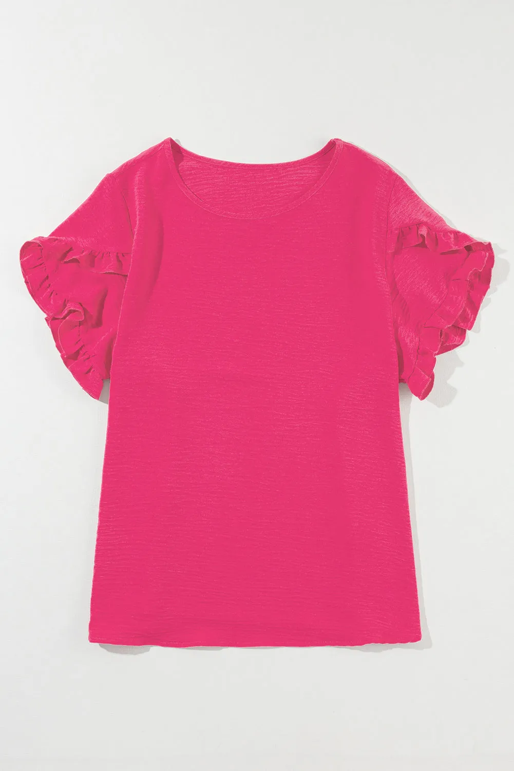 Ruffled Short Sleeve Plus Size Top